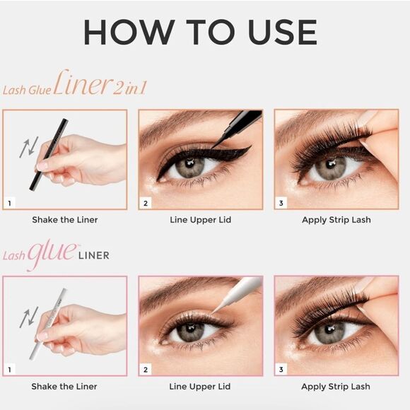 🦋Pick 5/$25 Kiss Lash Glue Clear Eyeliner New Full Size - Picture 6 of 11